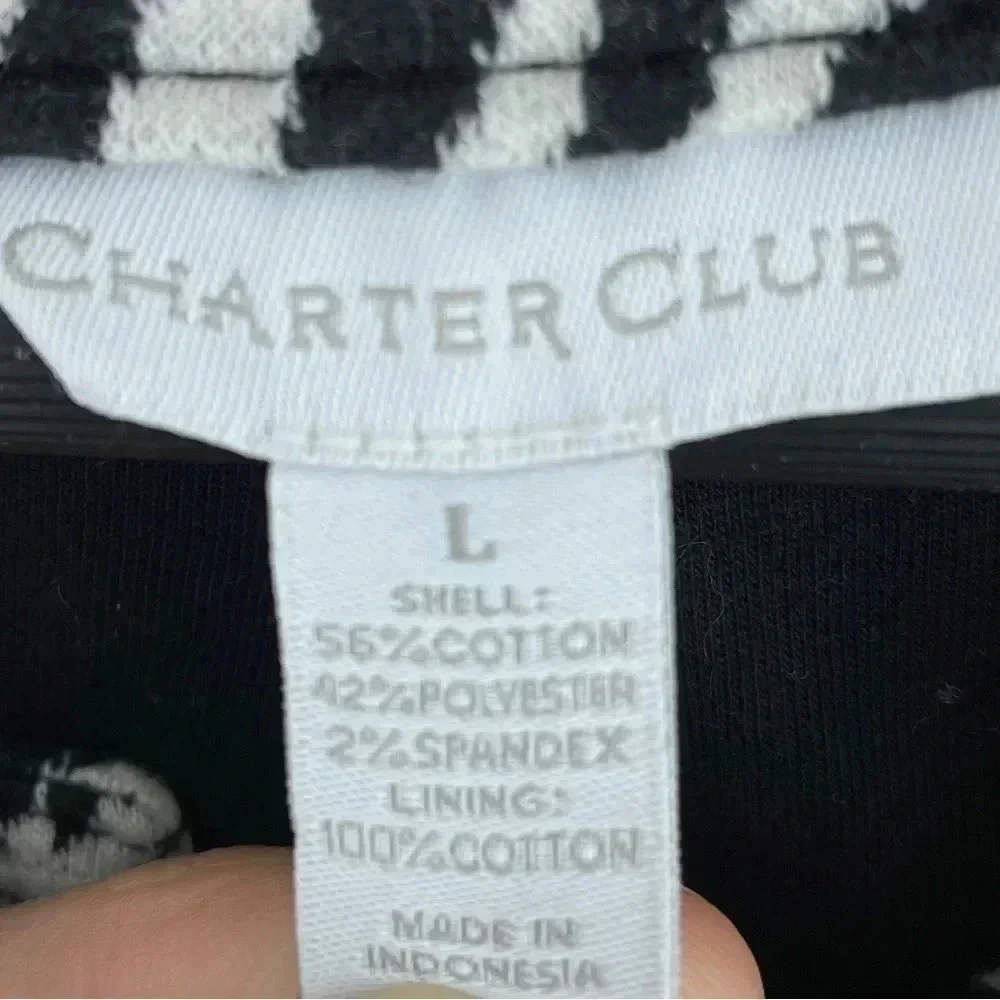 Charter Club Womens Size L button up jacket zebra print 1922